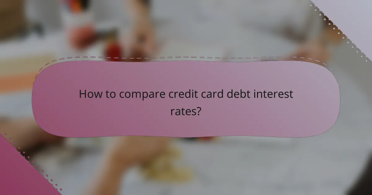 How to compare credit card debt interest rates?