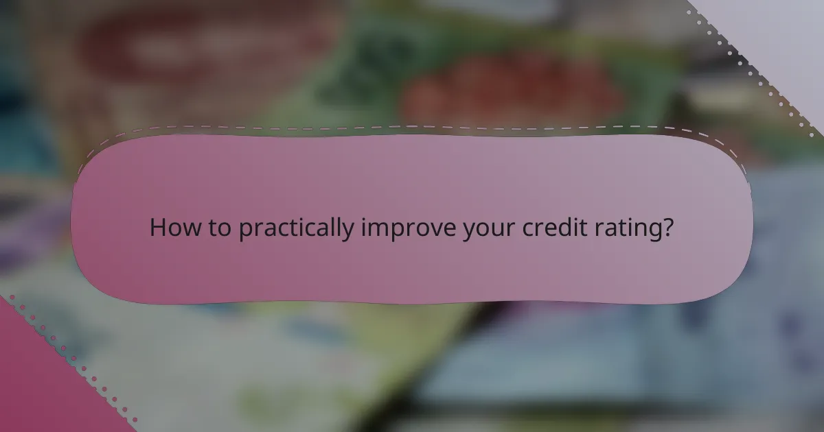How to practically improve your credit rating?