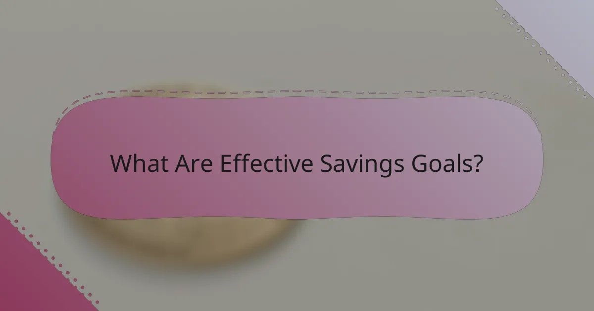 What Are Effective Savings Goals?