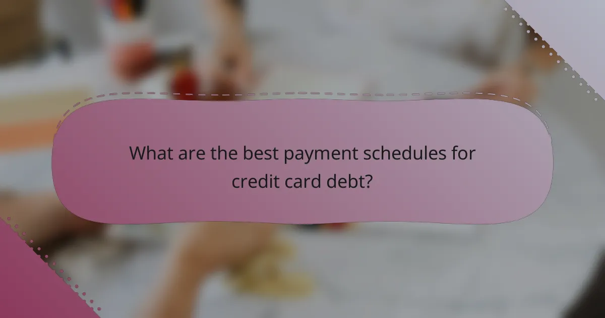 What are the best payment schedules for credit card debt?