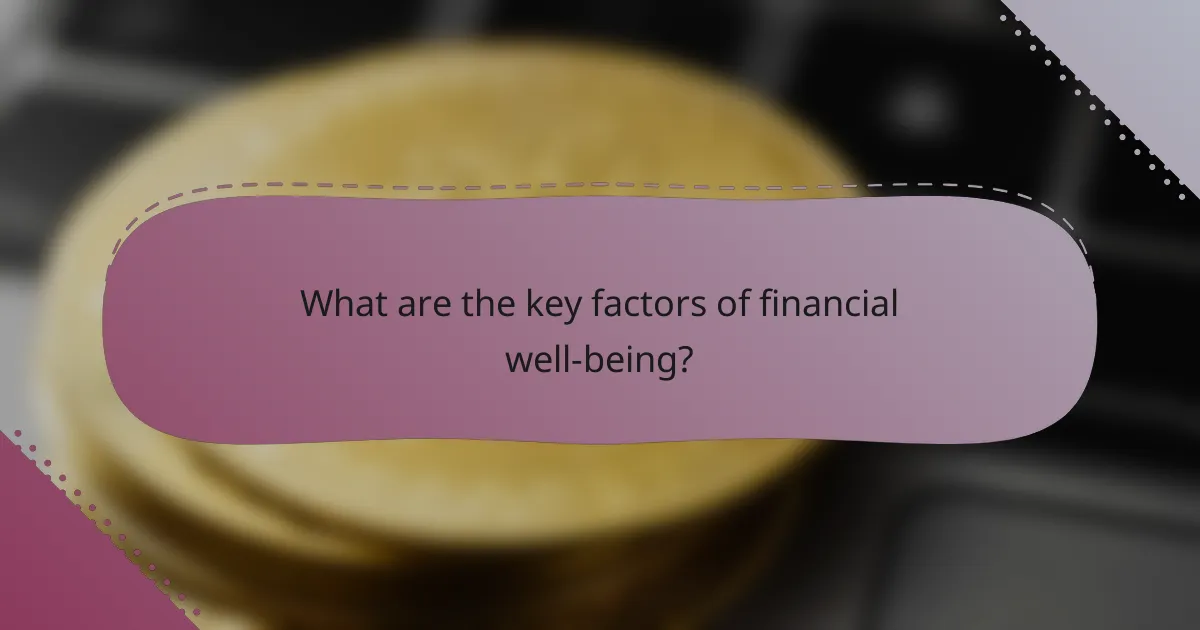 What are the key factors of financial well-being?